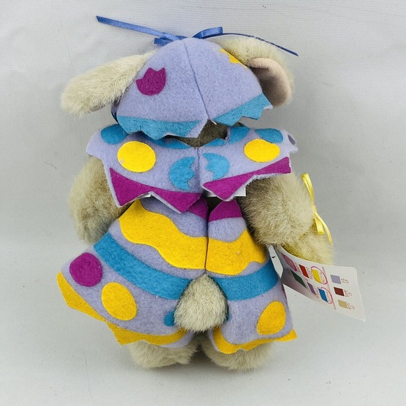 Egg Painting Hoppy Vanderhare 7" Plush Bear NABCO 1993 Walking In Eggshells - Picture 4 of 4